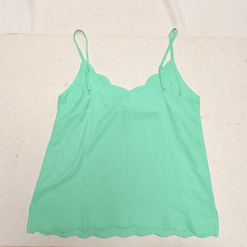 143 Story by Line Up Womens Small Green Cami Top Blouse Fairy Y2K Whimsy Scallop - Picture 3 of 8